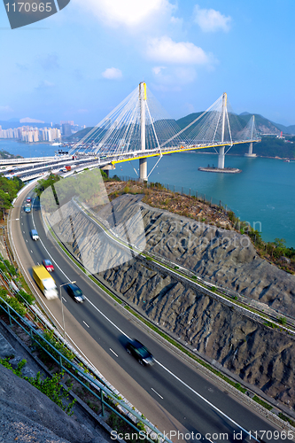 Image of highway and Ting Kau bridge