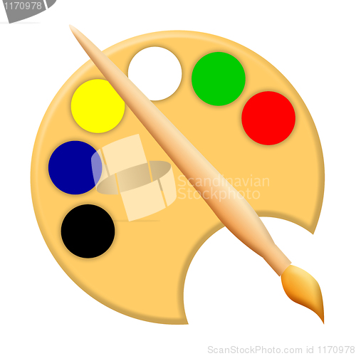 Image of Paintbrush and palette 