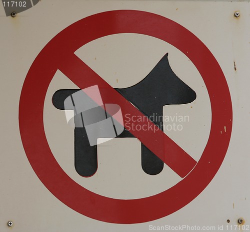 Image of A ''no dogs allowed'' sign.