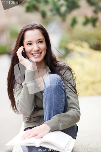 Image of Ethnic student on the phone