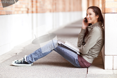 Image of Ethnic student on the phone