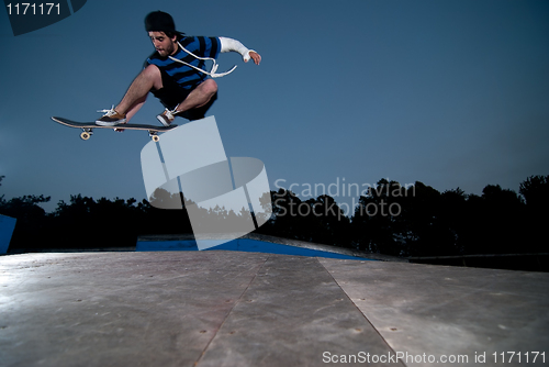 Image of Skateboarder on a ollie