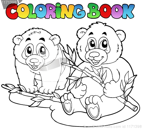 Image of Coloring book with two pandas