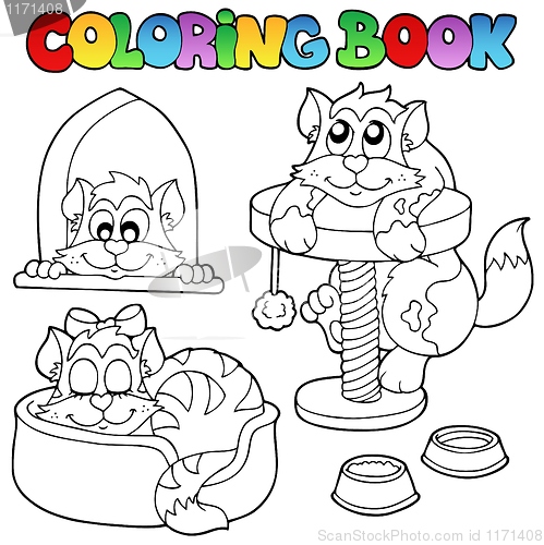 Image of Coloring book with various cats 1