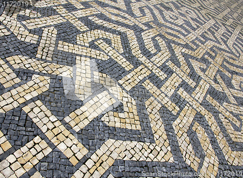 Image of Portugal. Lisbon. Typical portuguese cobblestone pavement 