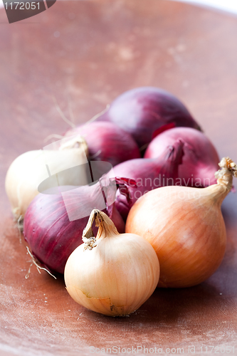 Image of Red and yellow onions