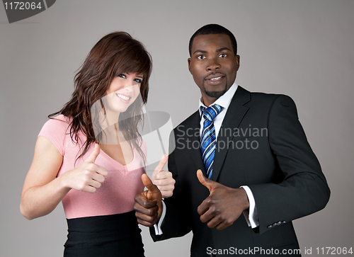 Image of Business partners thumbs up