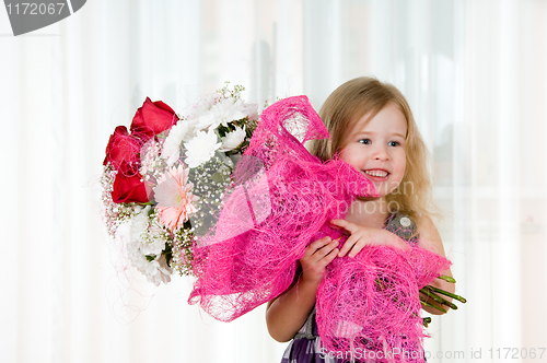 Image of girl with bouquet