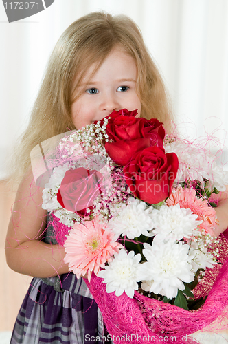 Image of girl with bouquet