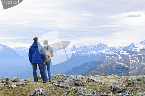 Image of Hikers in mountains