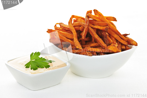 Image of Sweet potato fries with sauce