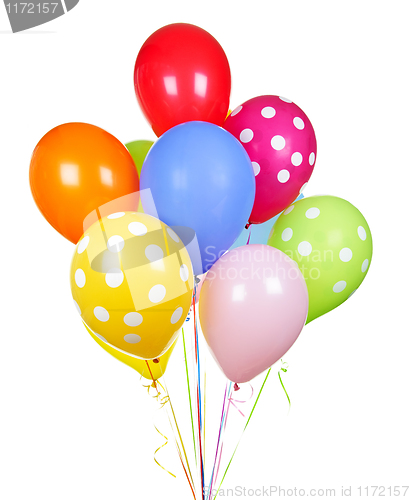 Image of Colorful balloons on white