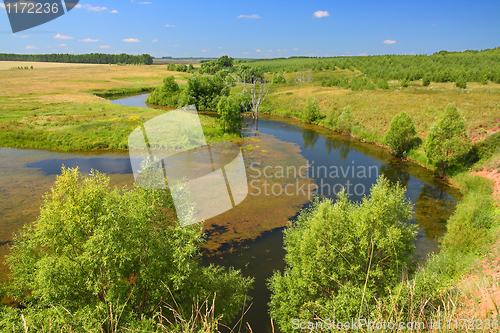 Image of panoramic landscape with pond