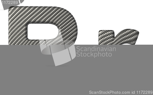 Image of Carbon fiber font R lowercase and capital letters