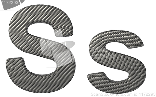 Image of Carbon fiber font S lowercase and capital letters