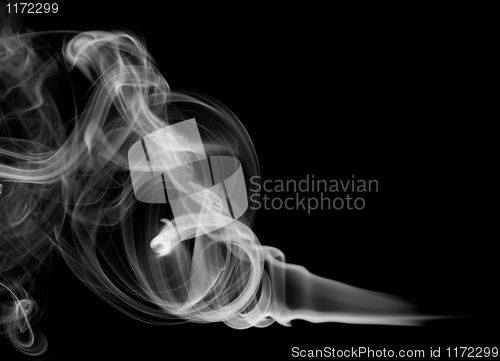 Image of Abstract white fume shape on black