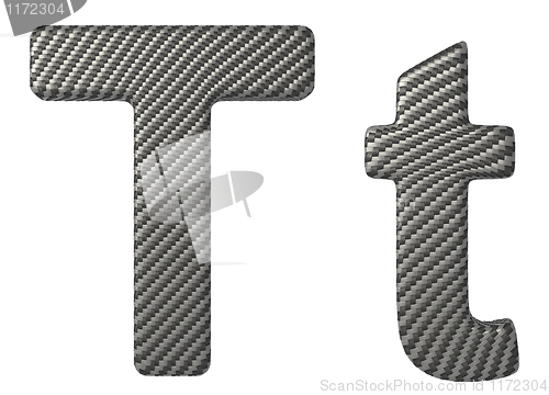 Image of Carbon fiber font T lowercase and capital letters