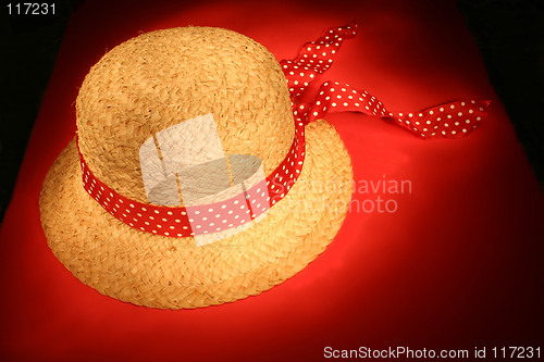 Image of Straw Hat with Ribbon