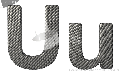 Image of Carbon fiber font U lowercase and capital letters