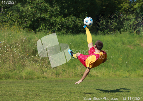 Image of Acrobatic soccer player