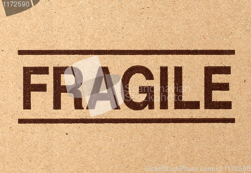 Image of  fragile symbol on cardboard