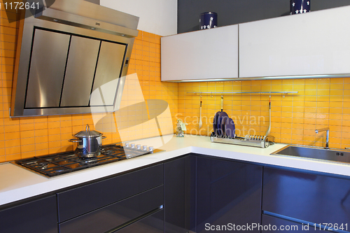 Image of yellow kitchen