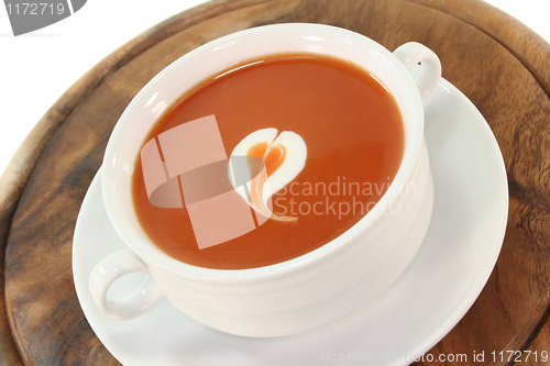 Image of Tomato soup with a dollop of cream