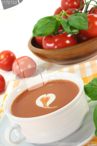 Image of Tomato soup with a dollop of cream