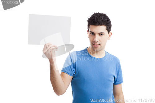 Image of Holding a blank billboard