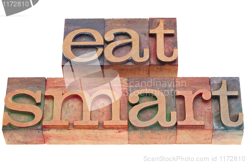 Image of eat smart in letterpress type