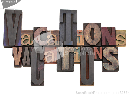 Image of vacations word abstract