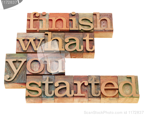 Image of finish what you started