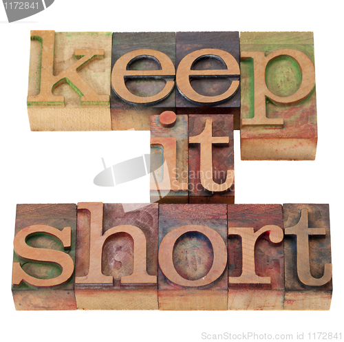 Image of keep it short in letterpress type