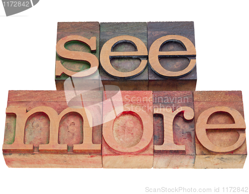 Image of see more in letterpress type