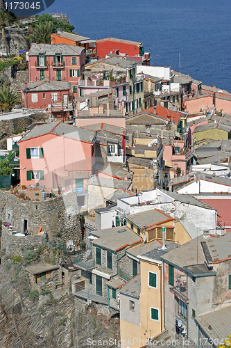 Image of Houses muddled on a rocky spur.