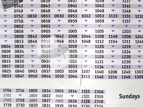 Image of Timetable