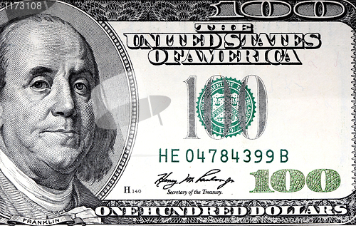 Image of 100 usa dollar closeup