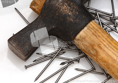 Image of hammer and nail background