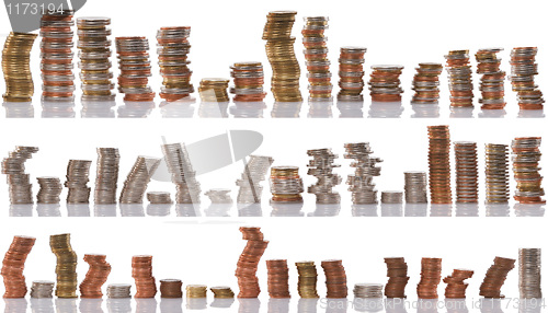 Image of coin stacks, financial concept