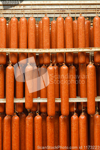 Image of Hanging salami sticks