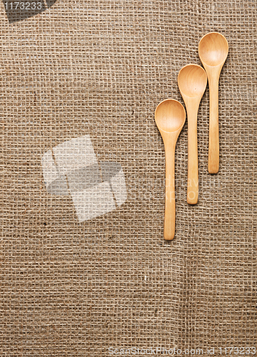 Image of Linen background with spoon