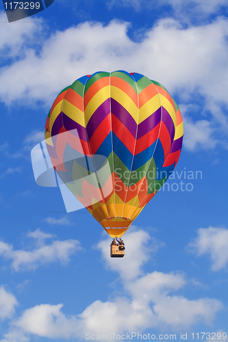 Image of clouds and hot air balloon