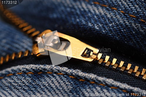 Image of zip jeans detail