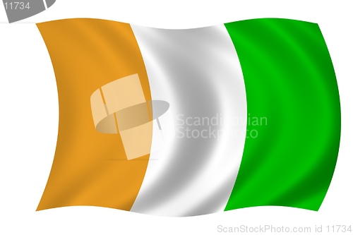 Image of waving flag of ivory coast