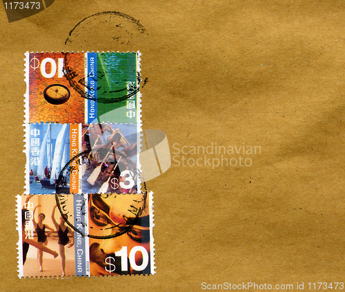 Image of envelope stamp asian