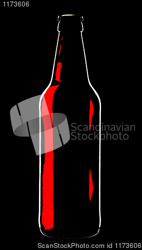 Image of Bottle of beer, isolated on a black background