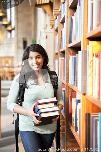 Image of Asian student at the library