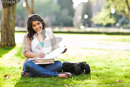 Image of Asian student on campus