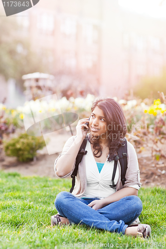 Image of Asian student on the phone