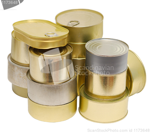 Image of cans on white